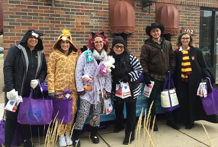 Dental team members in costume for the Downtown Grayslake trick or treating event