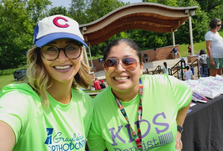 Two dental team members at Grayslake Park District community event