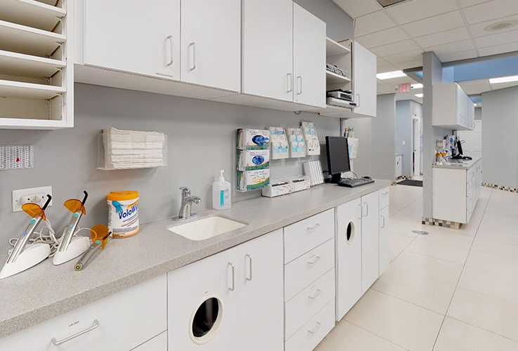 Orthodontic office lab and storage area