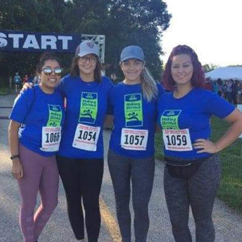 Four dental team members at the SEDOL foundation fun run event