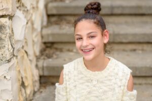 young girl wearing braces